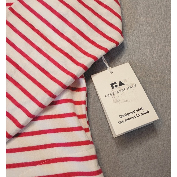 Free Assembly Polo Mini Dress Sz XS Azalea Mitten White Stripes Cotton NWT - Picture 6 of 14